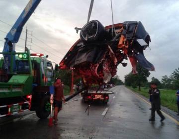 Ужасная авария с участием Lamborghini Gallardo LP570-4 Spyder Performante